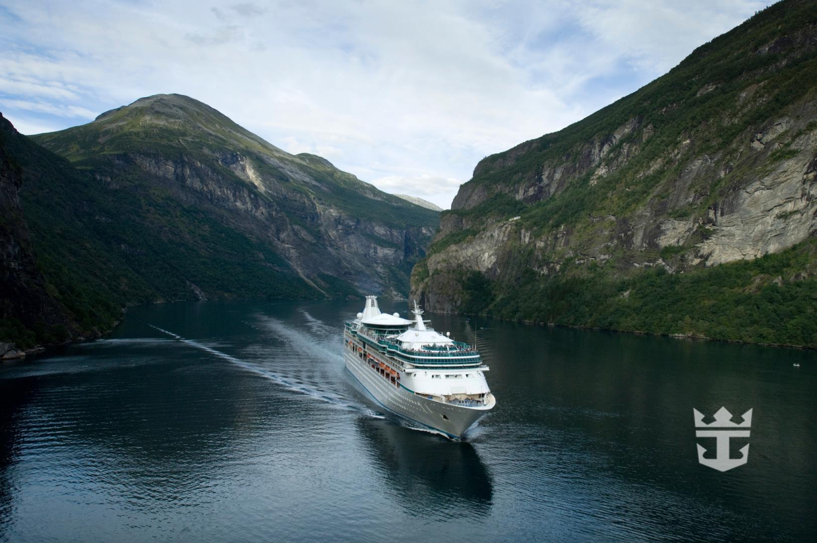 Vision of the Seas sailing near Norwegian fjords